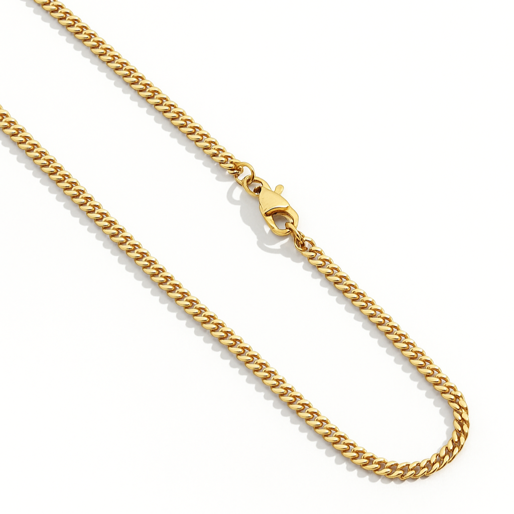 Curb Gold 3mm 18inch'