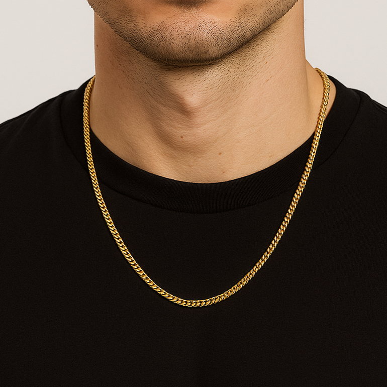 Curb Gold 3mm 18inch'