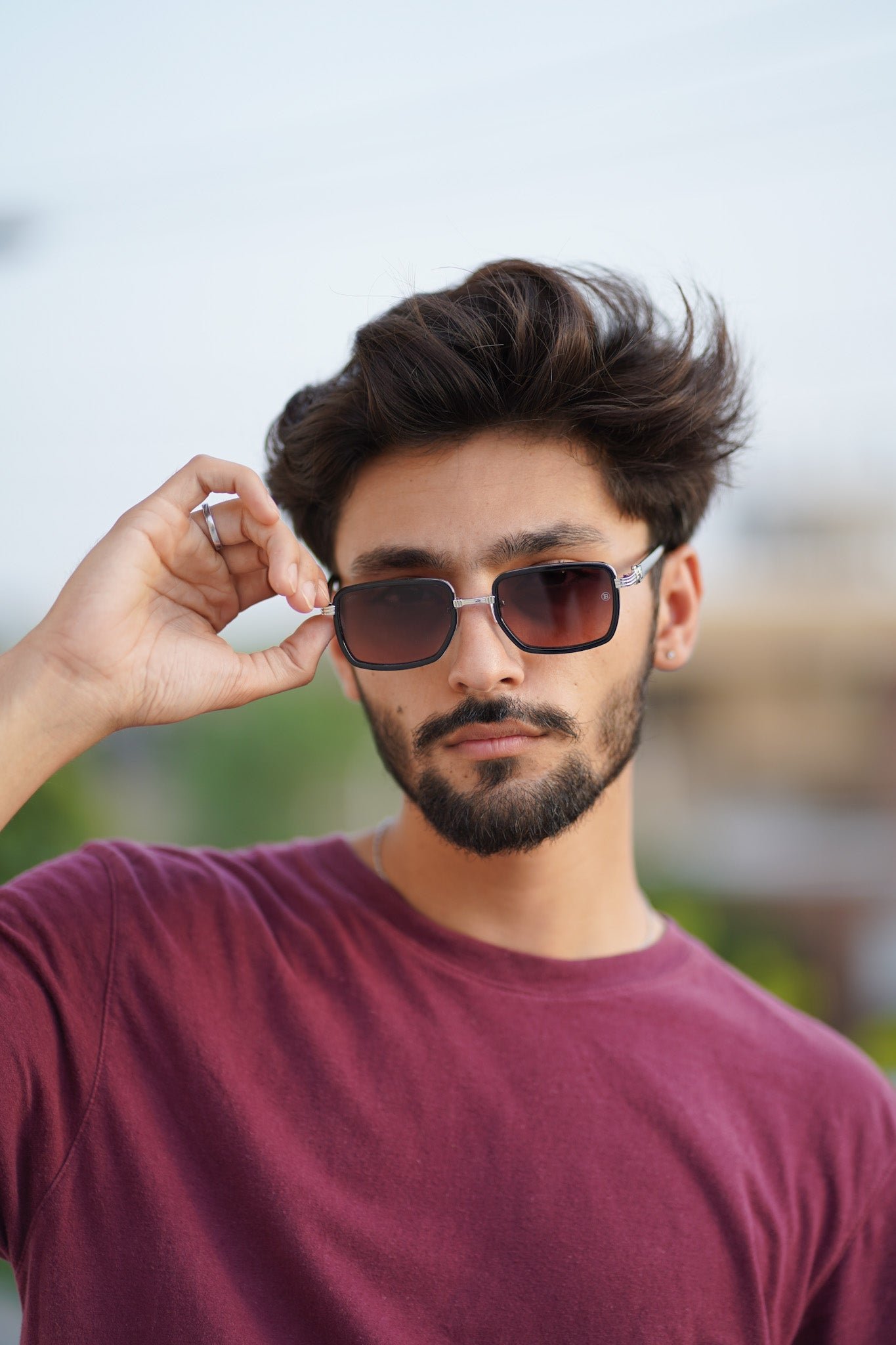 Vortex Silver Balmain Sun Glasses